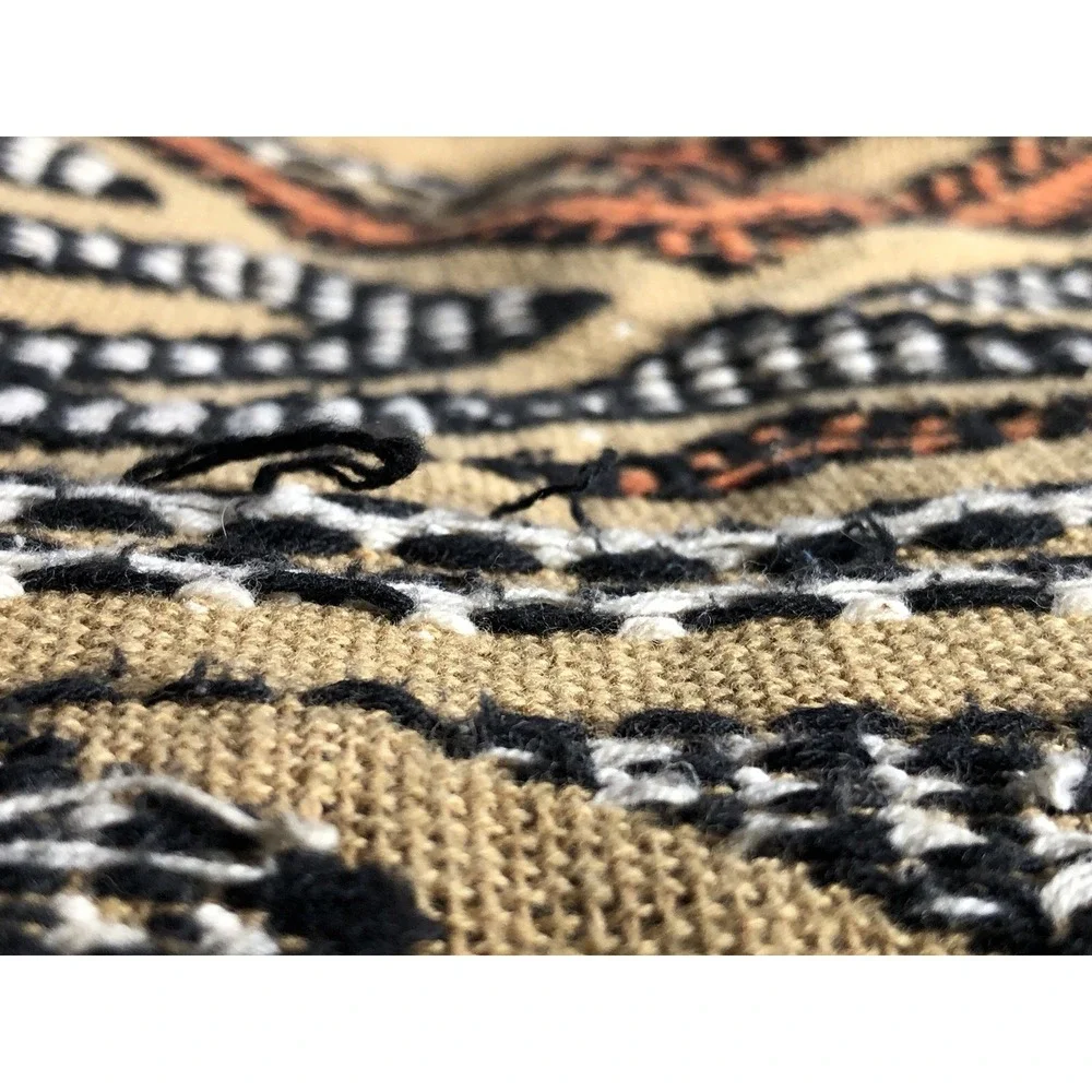 Vtg Y2K Boho Crossbody Bag Fringe Woven Festival Coachella Tribal a+p Denim - Picture 15 of 16